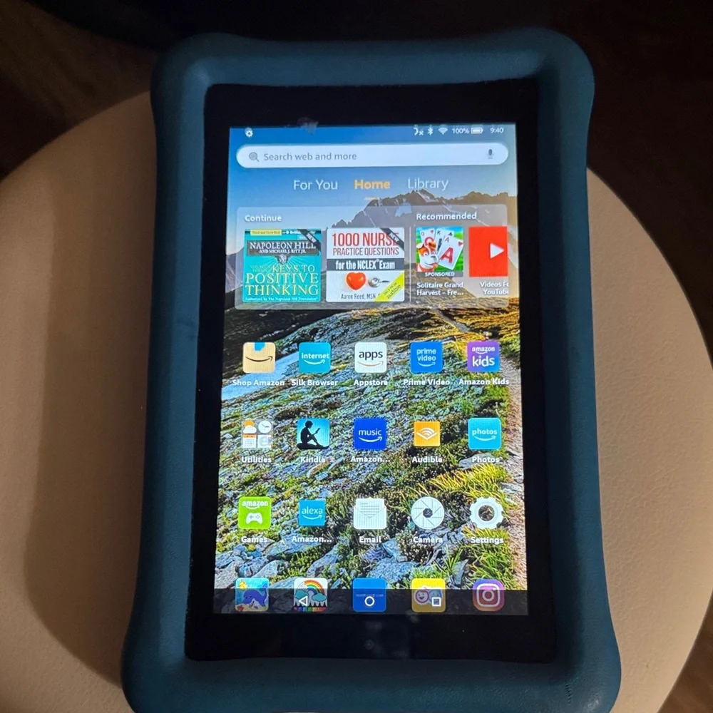 Amazon Tablet with Blue Protective Case